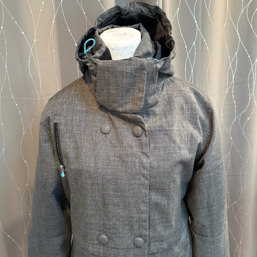 Obermeyer Brigitte Ski Winter Snow Jacket Hooded‎ Gray Sz 8